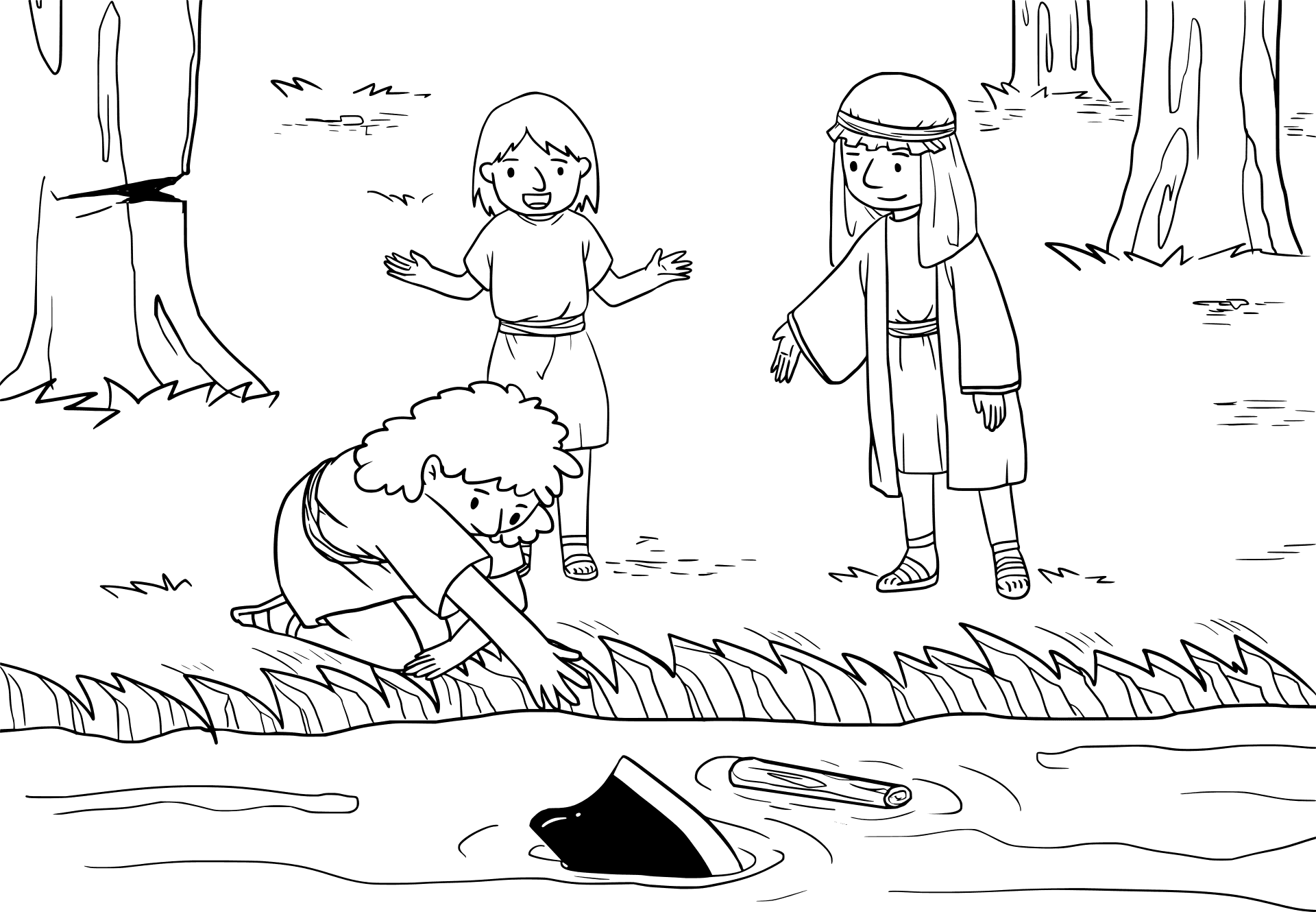 Elisei și securea căzută în apă